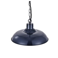 Portland Reclaimed Style Industrial Pendant Light Squid Ink Navy Blue - SE Home