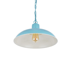 Portland Reclaimed Style Industrial Pendant Light Duck Egg Blue Turquoise - SE Home
