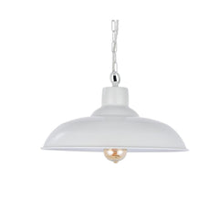 Portland Reclaimed Style Industrial Pendant Light Clay White Cream - SE Home