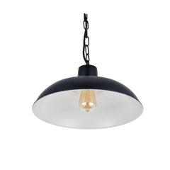 Portland Reclaimed Style Industrial Pendant Light Matt Black - SE Home