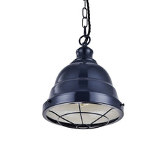 Ganton Vintage Cage Pendant Light Squid Ink Navy Blue - SE Home