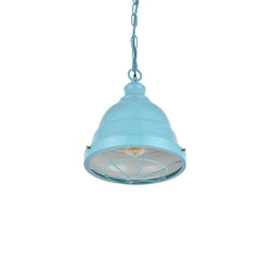 Ganton Vintage Cage Pendant Light Duck Egg Blue Turquoise - SE Home