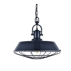 Brewer Cage Industrial Pendant Light Squid Ink Navy Blue - SE Home