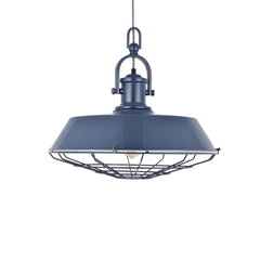 Brewer Cage Industrial Pendant Light Leaden Grey Slate - SE Home