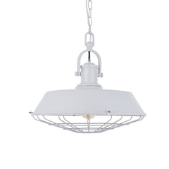 Brewer Cage Industrial Pendant Light Pale Grey - SE Home
