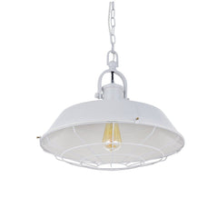 Brewer Cage Industrial Pendant Light Pale Grey - SE Home