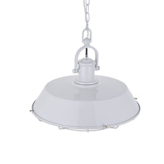 Brewer Cage Industrial Pendant Light Pale Grey - SE Home