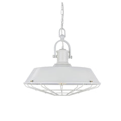 Brewer Cage Industrial Pendant Light Clay White Cream - SE Home