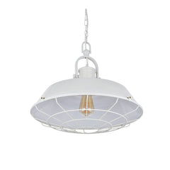 Brewer Cage Industrial Pendant Light Clay White Cream - SE Home