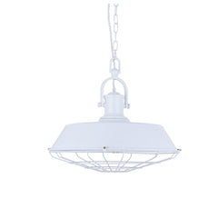 Brewer Cage Industrial Pendant Light Pure White - SE Home