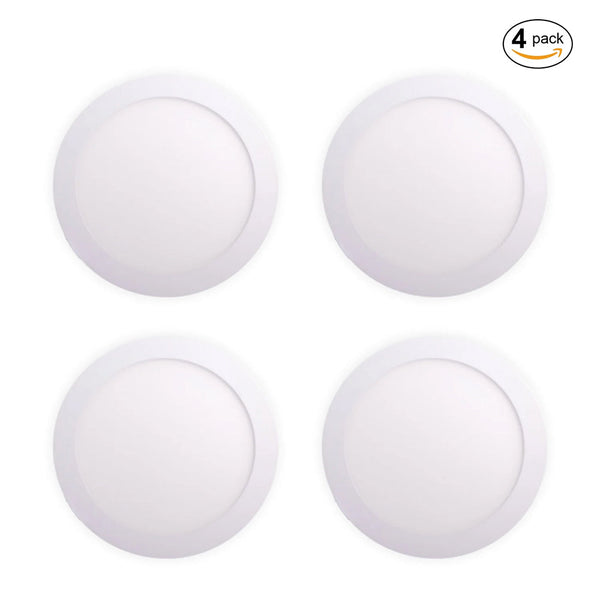 Pack of 4 12W Recessed Round LED Downlight Mini Panel 170mm Diameter, 4000K