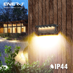 Solar Powered Deck / Fence Light with 5 LEDs, 2 Colour Switchable - 3000K & 6000K 2 Pack