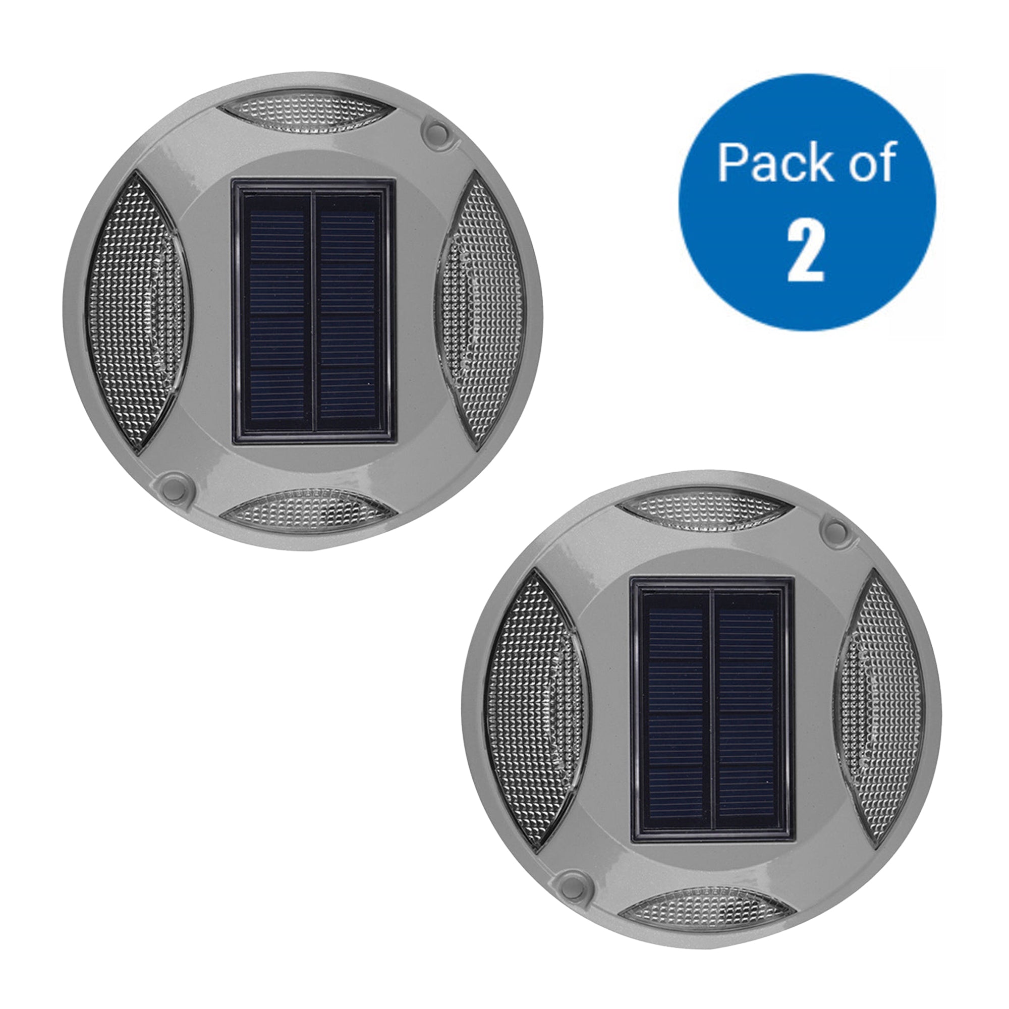 Solar Powered Decking or Pathway Garden Lights, 2 Colour Options - 6000K & BLUE 2 Pack