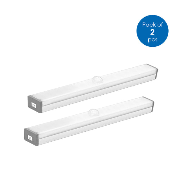 Rechargeable Motion Sensor Cabinet Lights, 10 LED with 2 Switch Modes, USB Charging (Pack of 2)