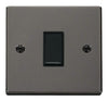 Black Nickel - Black Inserts Black Nickel 10A 1 Gang 2 Way Light Switch - Black Trim