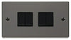 Black Nickel - Black Inserts Black Nickel 10A 4 Gang 2 Way Light Switch - Black Trim