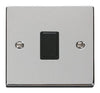 Polished Chrome - Black Inserts Polished Chrome 1 Gang 20A DP Switch - Black Trim