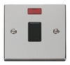 Polished Chrome - Black Inserts Polished Chrome 1 Gang 20A DP Switch With Neon - Black Trim