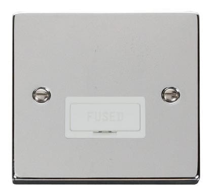 Polished Chrome - White Inserts Polished Chrome 13A Fused Connection Unit - White Trim