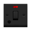 Matt Black - Black Inserts Matt Black 1 Gang 20A Ingot DP Switch With Flex With Neon - Black Trim