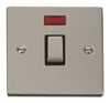 Pearl Nickel - Black Inserts Pearl Nickel 1 Gang 20A Ingot DP Switch With Neon - Black Trim