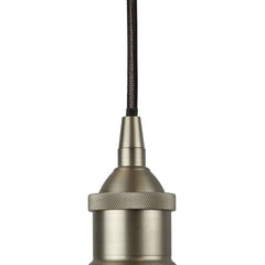White Small Trinity Metal Painted Pendant Light - Brushed Chrome Lamp Holder & Ceiling Rose - SE Home
