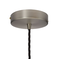 Matt Black Lincoln Painted Pendant Light - Brushed Chrome Lamp Holder & Ceiling Rose - SE Home