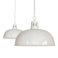Berwick Rustic Dome Pendant Light Clay White Cream - SE Home
