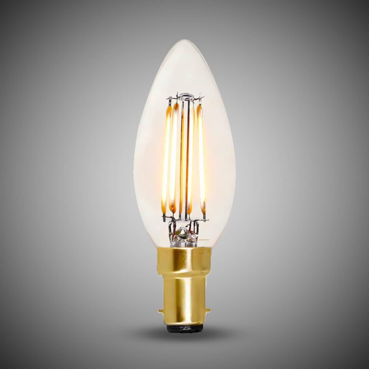 4W B15 C35 Candle Light Bulb 2700K Standard Straight Filament High CRI Dimmable