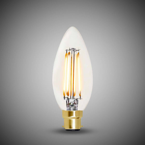4W B22 C35 Candle Light Bulb 2700K Standard Straight Filament High CRI Dimmable