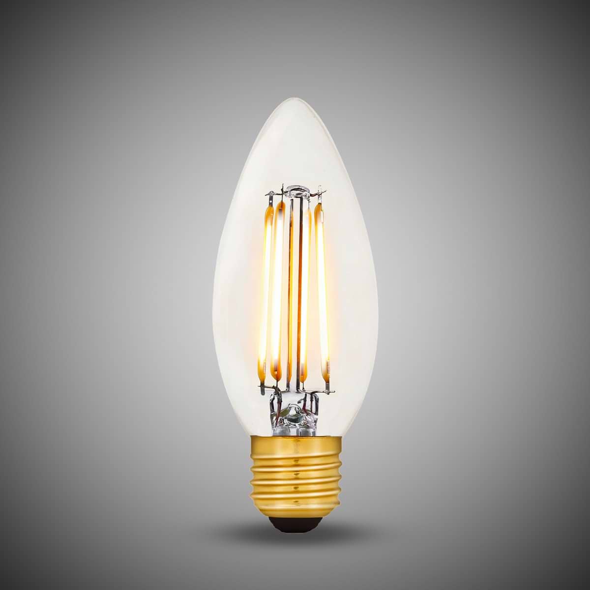 4W E27 C35 Light Bulb 2700K Standard Straight Filament High CRI Dimmable