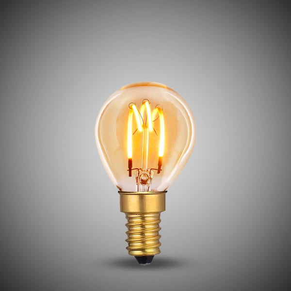 3W E14 P45 Golfball Light Bulb 1800K Vintage Filament High CRI Dimmable
