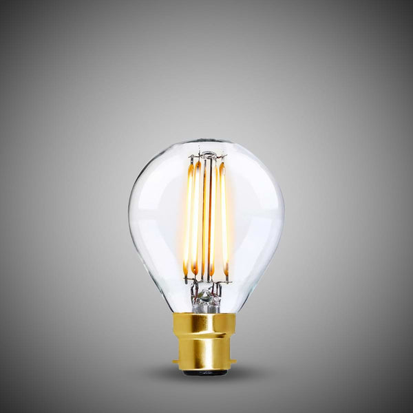 4W B22 G45 Golfball Light Bulb 2700K Standard Straight Filament High CRI Dimmable