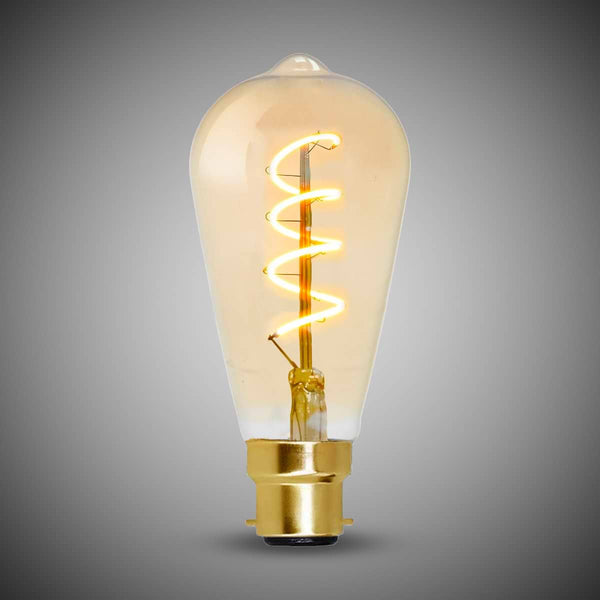 4W B22 ST64 Teardrop Light Bulb 1800K Vintage Filament High CRI Dimmable