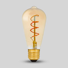 4W E27 ST64 Light Bulb 1800K Vintage Teardrop Filament High CRI Dimmable