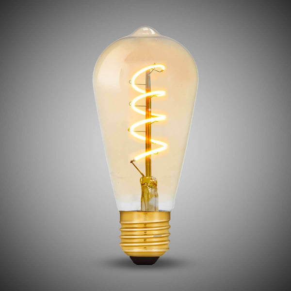 4W E27 ST64 Light Bulb 1800K Vintage Teardrop Filament High CRI Dimmable