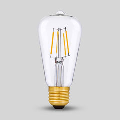 7W E27 ST64 Light Bulb 2700K Standard Straight Teardrop Filament High CRI Dimmable