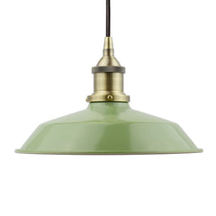 Mint Green Small Trinity Metal Painted Pendant Light - Antique Brass Lamp Holder & Ceiling Rose - SE Home