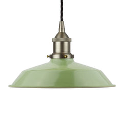 Mint Green Small Trinity Metal Painted Pendant Light - Brushed Chrome Lamp Holder & Ceiling Rose - SE Home
