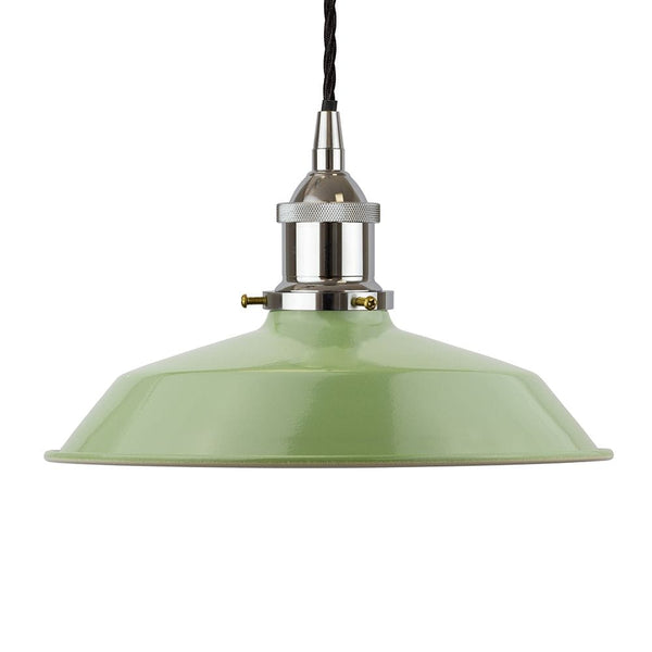 Mint Green Small Trinity Metal Painted Pendant Light - Nickel Lamp Holder & Ceiling Rose - SE Home