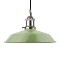Mint Green Small Trinity Metal Painted Pendant Light - Nickel Lamp Holder & Ceiling Rose - SE Home