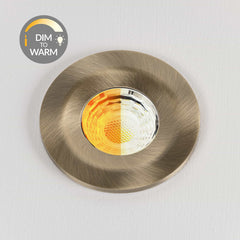 Antique Brass CCT Dim To Warm Fire Rated LED Dimmable 10W IP65 Downlight - SE Home