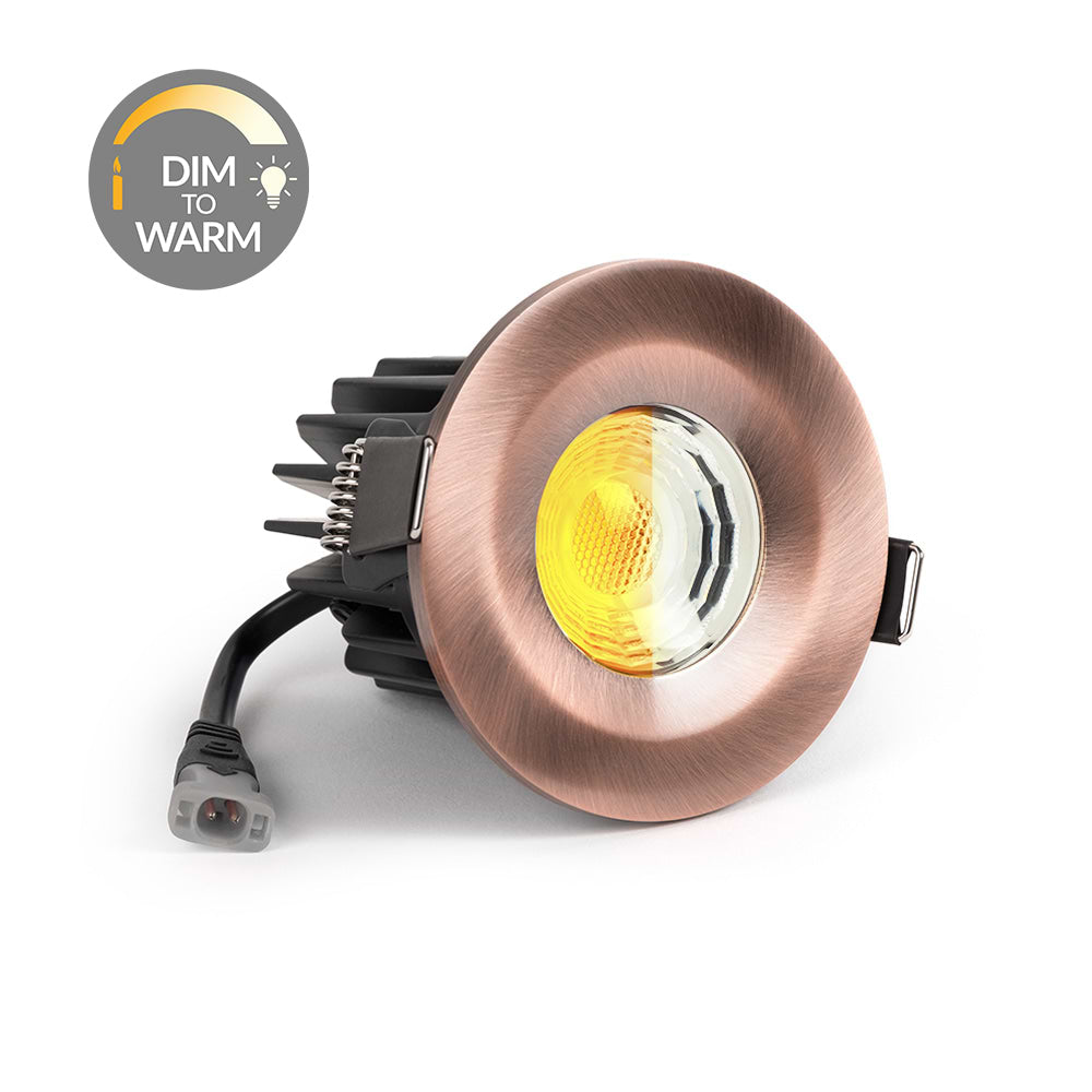 Antique Copper CCT Dim To Warm Fire Rated LED Dimmable 10W IP65 Downlight - SE Home