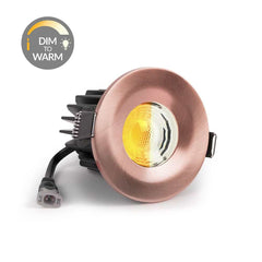 Brushed Copper CCT Dim To Warm Fire Rated LED Dimmable 10W IP65 Downlight - SE Home