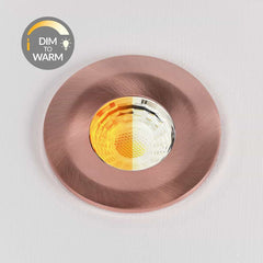Brushed Copper CCT Dim To Warm Fire Rated LED Dimmable 10W IP65 Downlight - SE Home