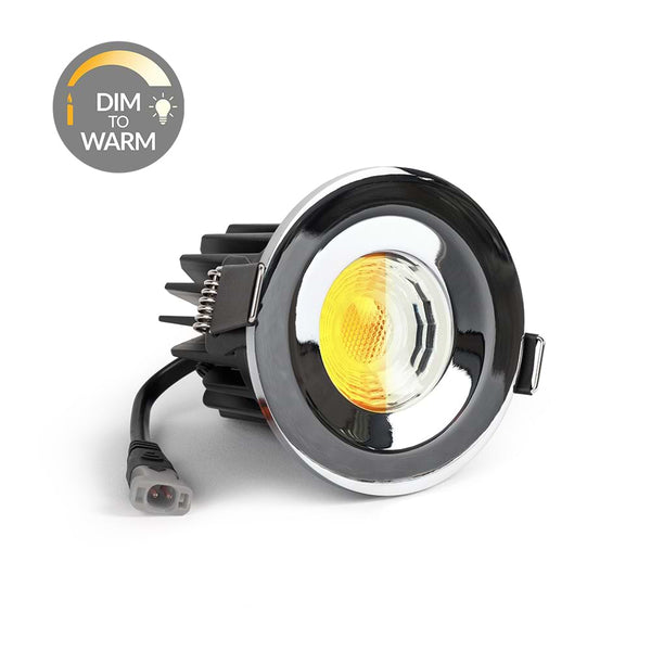 Polished Chrome CCT Dim To Warm Fire Rated LED Dimmable 10W IP65 Downlight - SE Home