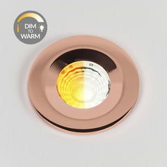 Polished Copper CCT Dim To Warm Fire Rated LED Dimmable 10W IP65 Downlight - SE Home
