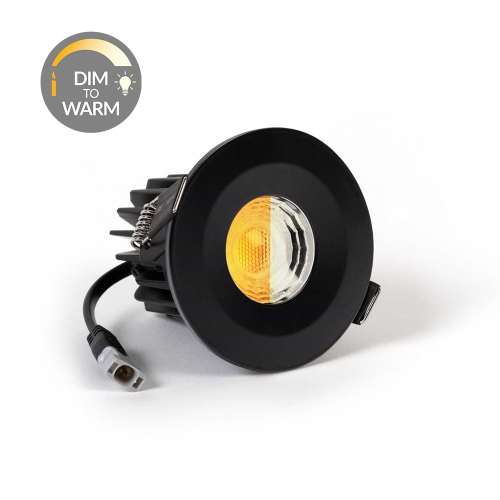 Matt Black CCT Dim To Warm Fire Rated LED Dimmable 10W IP65 Downlight - SE Home