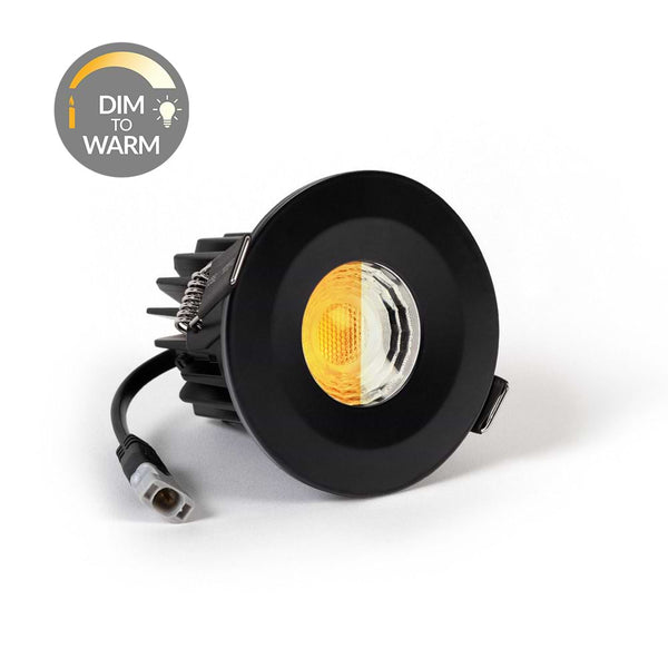 Matt Black CCT Dim To Warm Fire Rated LED Dimmable 10W IP65 Downlight - SE Home