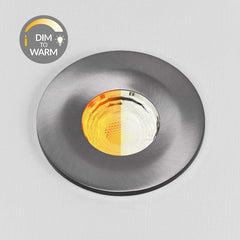 Pewter CCT Dim To Warm Fire Rated LED Dimmable 10W IP65 Downlight - SE Home